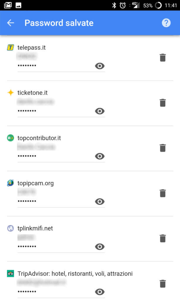 google smart lock passwords